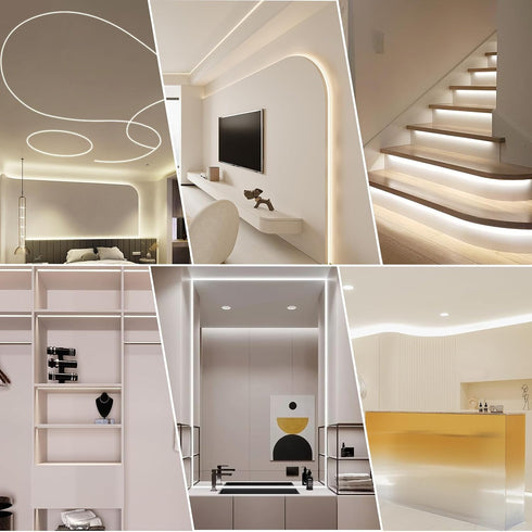 16.4ft 8.2ft 2 USB LED Light Strip White with Battery Box (Batteries Not Included), Daylight Under Cabinet Strip Lights