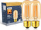 Amber Dimmable Tubular LED Bulb T45 Edison 60W Equivalent 6W 500lm 2200K Warm White, Pack of 2