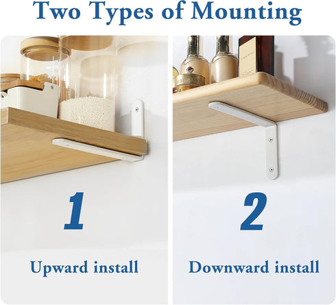 Mooche 4Pack 8.08*5.9 Inch) Floating Shelf Brackets, Heavy Duty Metal L Brackets Wall Mounted Corner Brace Angle