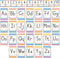 Qyeahkj 37 PCS Pastel Colors Stripes Classroom Alphabet Number Educational Poster Cards for Teacher School Home Wall