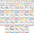 Qyeahkj 37 PCS Pastel Colors Stripes Classroom Alphabet Number Educational Poster Cards for Teacher School Home Wall