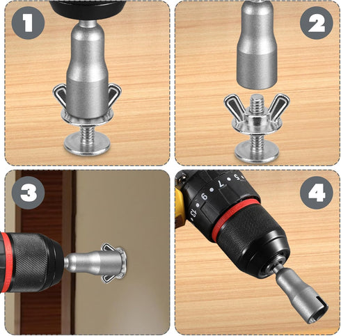 Xinjoduz 2 1/4 Inch Set Xindojuz PCS Wing Nut Driver Bit, Hex Shank Hurricane Shutter Drill Bit Wire Twister for Drill