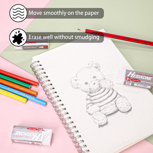 Ciclos Erasers for Kids, Large Block Rubber Eraser, Pencil Eraser for School Supplies, Art and Office Use, 20 Count
