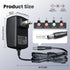 OXZEEWEE 2PCS 12V 3A 3000mA 6ft 36W 2.5A 2A 1.5A 1A 0.8A 0.5A UL Listed Power Supply Adapter, AC/DC Switching Adapter