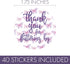 Butterfly Thank You Stickers - Thank You for Fluttering by Labels, Party Favors, 40 Count for Events