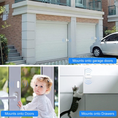 WiFi Door Sensor, Smart Window Contact Sensor, App Alerts, Compatible with Alexa Google Assistant