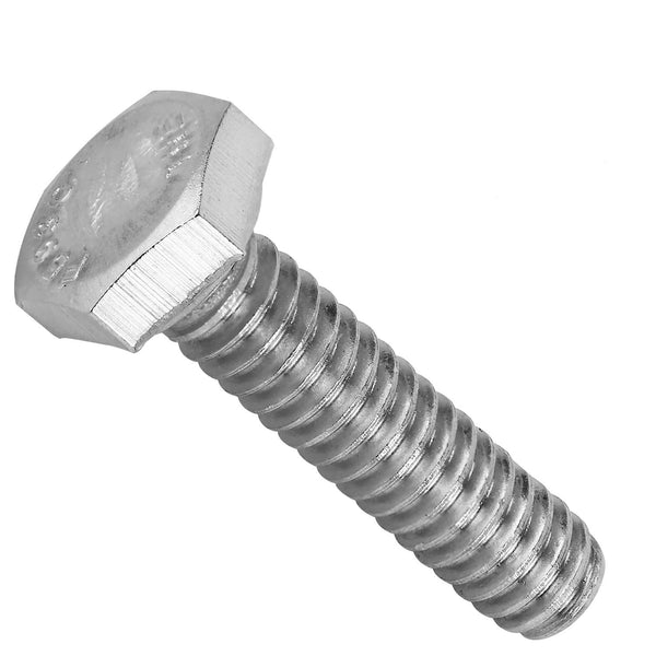 100 Pieces 1/4-20 x 1-1/2 Inch Stainless Steel Hex Bolts, Fully Threaded Hexagon Cap Screw Fasteners