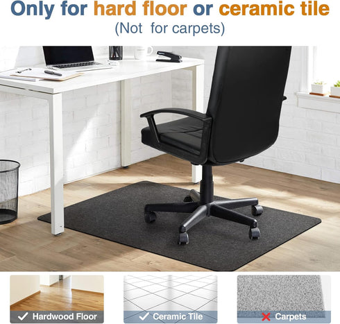 Placoot Office Chair Mat for Hardwood Floor, 55"x35" Large Anti-Slip Computer Chair Mat for Home Office
