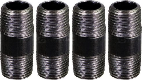 Everflow Supplies NPBL1215-4, Steel Nipple Pipe, 1/2" x 1-1/2" Black, Pack of 4 for Vintage DIY Furniture