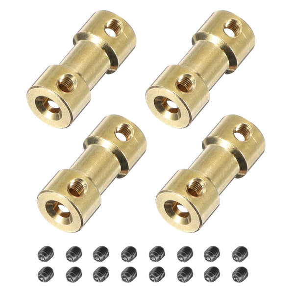 MECCANIXITY 4pcs Brass Shaft Coupling Joint Connector 2mm to 3mm with Screws for RC Model Car Airplane Motor