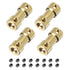 MECCANIXITY 4pcs Brass Shaft Coupling Joint Connector 2mm to 3mm with Screws for RC Model Car Airplane Motor