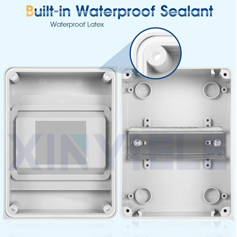 Waterproof Distribution Protection Box, ABS Plastic Breaker Electrical Box with Transparent Cover IP65