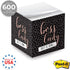 Boss Lady Sticky Note Cube - 600 Sheets Memo Block, 2.75" Printed on 4 Sides, Super Chic Empowering Design