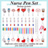 Henoyso 54 Pcs Mini Highlighter Nurse Pens Bulk Including Nurse Keychain Retractable Badge Reel Marker Pen Mini Highlighter Pen Ballpoint Pens and Open Circles Key Rings for Nurses Gift(Stylish) by Henoyso