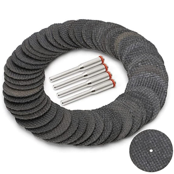 Drilax Rotary Tool Cutting Discs, 50 Pcs Cut Off Wheels, Double Fiberglass Reinforced Tool Set with 4 Mandrels