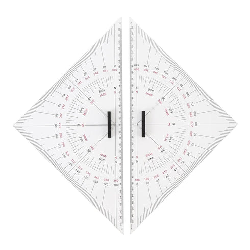 Set Chart Drawing Triangle Ruler, Acrylic Marine Triangle Clear Isosceles Triangle Ruler, Triangular for Nautical