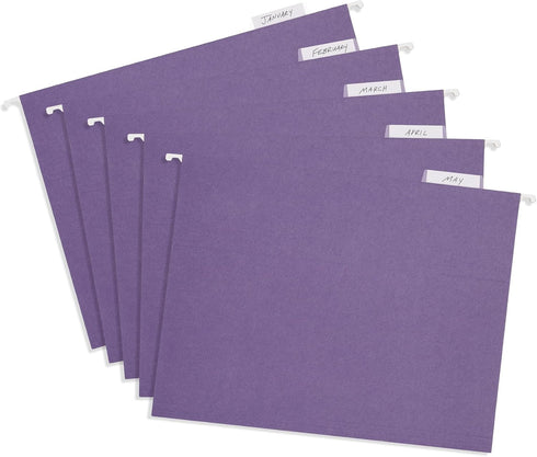 Blue Summit Hanging File Folders for Organization, Letter Size, Purple – 25 Pack