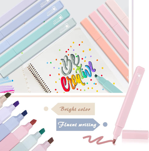 Yinder Bible Highlighters 12 Pcs, No Bleed Pastel Colors, 6 Pack 300 Sheets Cream Colors Transparent Sticky Notes 3 x 3