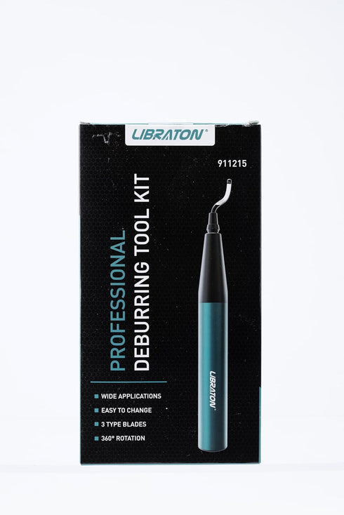 Libraton Deburring Tool Kit with 11 High-Speed Steel Blades, 360 Degree Rotary Head for Metal and Plastic