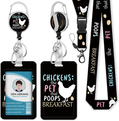 Piefly Lanyards for Id Badges, Funny Badge Holder with Retractable Badge Reel