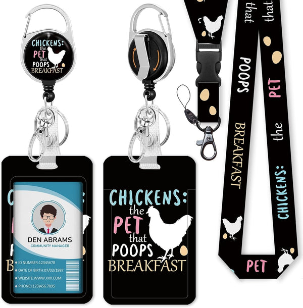 Piefly Lanyards for Id Badges, Funny Badge Holder with Retractable Badge Reel