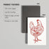 6x9 193 Lantern Press Chicken, Butchers Block Meat Cuts, Red Chicken on White (Lined Journal, Lay Flat, Pages, FSC