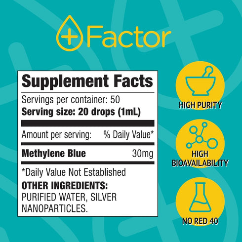 Plus Factor Cellular Boost Complex, 3% USP Grade Methylene Blue & Silver Nano Particles