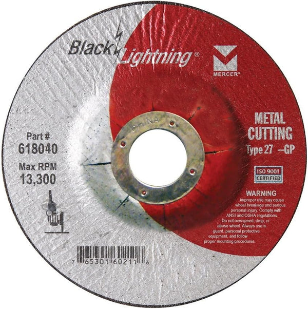 Mercer Industries 618040 Type 27 Depressed Center Double Reinforced Metal Cutting Wheel, 25-Pack