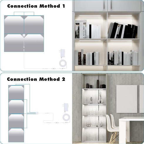 4x12 Inch 6000K JUSJUBR Black Shell Display Case Lights, LED Lights for Display Case with Memory Function, Bookshelf