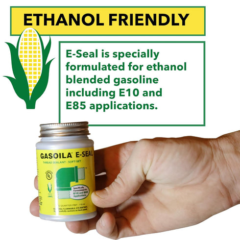 Gasoila Thread Sealant for Ethanol E10 & E85, Non-Hardening, Non-Toxic Dark Green Paste, 1/4 Pint
