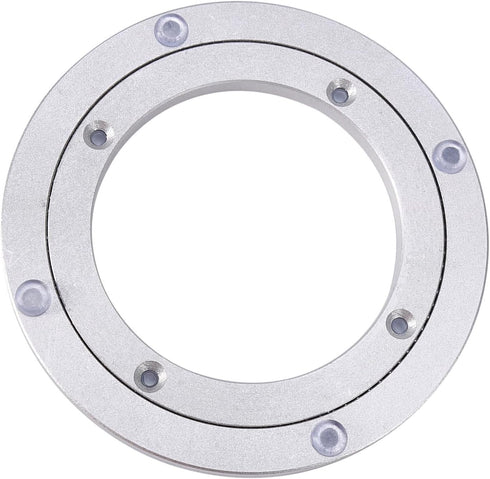 ChiweiJ (8 inches*H8.5MM) Heavy Duty Aluminium Alloy Rotating Bearing Plate, Round Table Turntable for Dining Cake