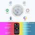 FINCMY Set 18 Dimmable Battery Operated Wall Sconces of Two, RGB Colors Stick on Wall Lights with Remote, Changeable