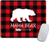 Mama Bear Mousepad, Buffalo Plaid Personalized Design, Non-Slip Rubber