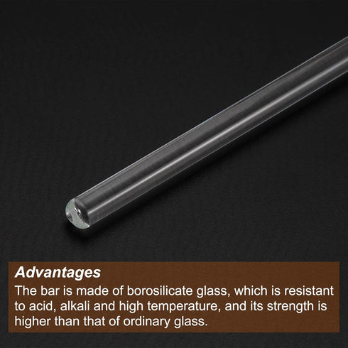 MECCANIXITY 3.3 Borosilicate Glass Stir Rod Mixing Tools, 5.91" to 11.81" Length, Round Ends, 8in2 Sets