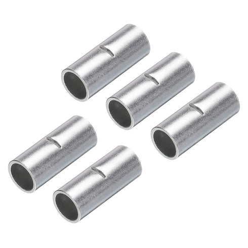 MECCANIXITY 5Pcs Non Insulated Butt Connectors, 2AWG Wire Connector BN-38 for Electrical Wire Crimp Ferrule