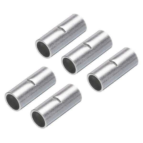 MECCANIXITY 5Pcs Non Insulated Butt Connectors, 2AWG Wire Connector BN-38 for Electrical Wire Crimp Ferrule