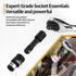 Set 19-Piece 50BV30, Set, 1/2" 1/4" 3/8 GRENPRO Impact Socket Extension Socket Extension Bar, Swivel Universal Joints