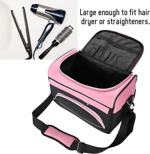 PABVZS Hairdressing Tool Carrying Bag Travel Storage Case Bag with Shoulder Strap Portable Barber Toolkit Storage Bag