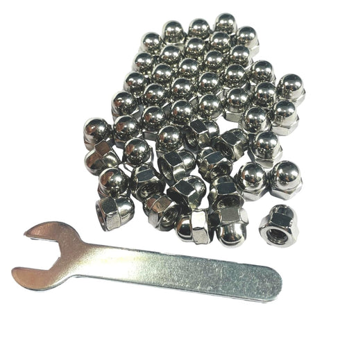 ZDingTech 50pcs 1/4-20 Nuts,1/4-20 nut,304 Steel,hardware18-8,Bright Acorn Cap Cap Nuts,Acorn Hex Dome Head Dome