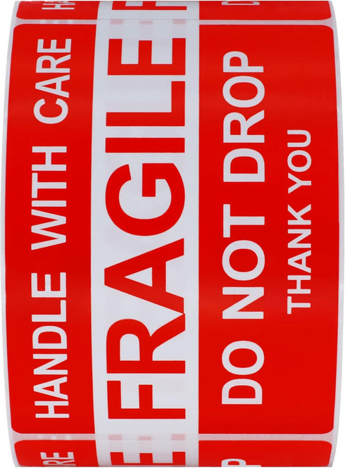Hybsk Do Not Drop Thank You Fragile Stickers, Adhesive Label, 300 Per Roll