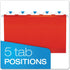 Pendaflex Extra Capacity Hanging File Folders, Legal Size, 2" Expansion, Red, 1/5 Cut, 25/BX (4153x2 RED)