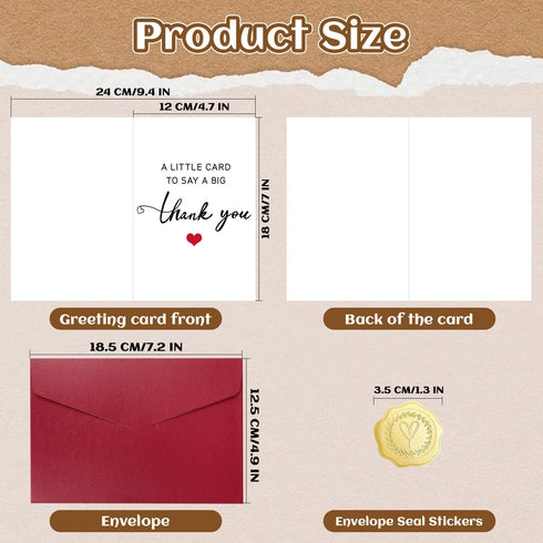 NPCSWXQ Thank You Cards with Envelopes & Stickers, Simple Single Funny Thank You Card for Him, Her, Teacher, Boss