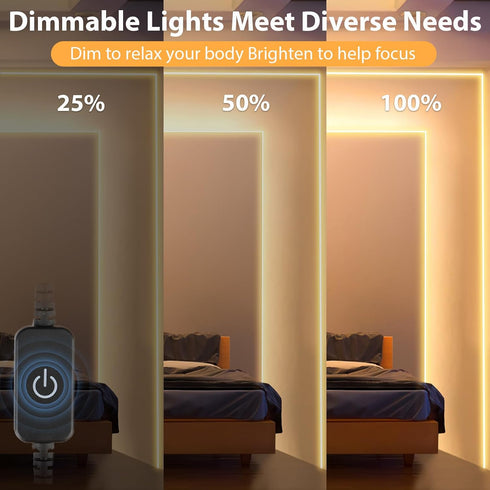 12V Dimmable 16.4ft/5m 3000K Lamomo LED Neon Lights, Warm White LED Strip Lights, Waterproof LED Neon Rope Lights