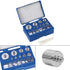 Comprehensive 17Pcs 10mg-100g Grams No.45 Steel Weight Set with Tweezers and Storage Box