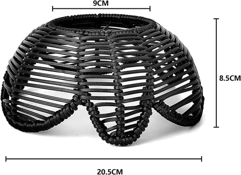 PINSOMM-US Woven Pendant Light Shade, Rattan Lamp Shade Creative Light Cover Chandelier Shade Paper Woven Vintage Floor