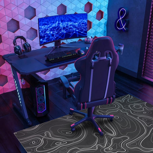 QDJGSDDGM Floor,36"x48" Gaming Chair Mat for Carpet Hardwood Tile Gaming Rug for Gaming Room, Under Desk Non Slip Gamer