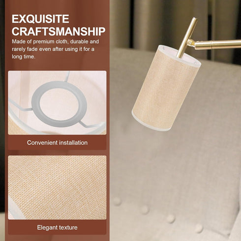 E27 4.72 Inch NUOBESTY Small Drum Lampshade Base Linen Fabric Lamp Cover for Table and Pendant Lamps Indoor Light