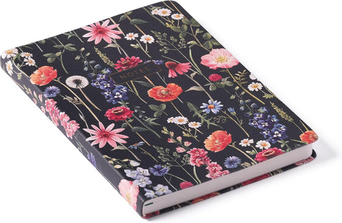 WORLD TRAVELER Eccolo Medium Lined Journal Notebook, Flexi Cover, A5 Writing Journal, 256 Ruled Ivory Pages, Ribbon Bookmark, Lay Flat, Notebook for Work or School, Blossoms (5.75-x-8.25 inches) by WORLD TRAVELER
