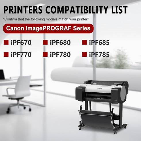 PFI107M Ink Cartridge PFI-107 Compatible for Canon imagePROGRAF iPF670 iPF680 iPF770 (130ml, Magenta)