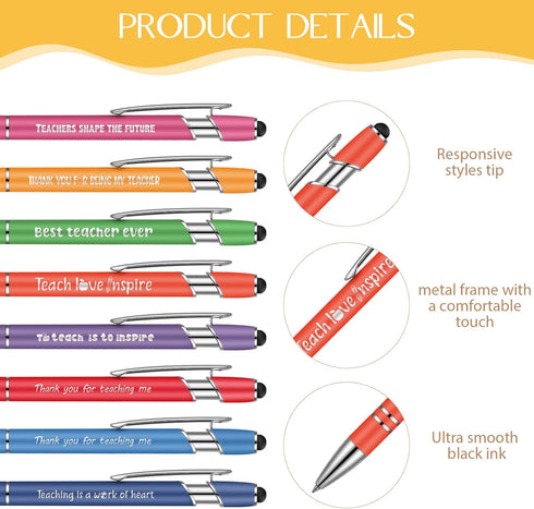 Sumind 32 Pcs Teacher Appreciation Gifts, Thank You Gift with 16 Pcs Motivational Ballpoint Pens & Mini Notebooks